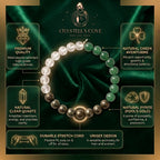 Good luck ( Green Aaventurine ,Clear Quartz , Pyrite ) 8 mm beads