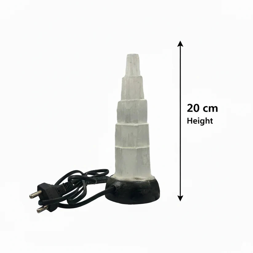 Selenite Crystal Tower Lamp