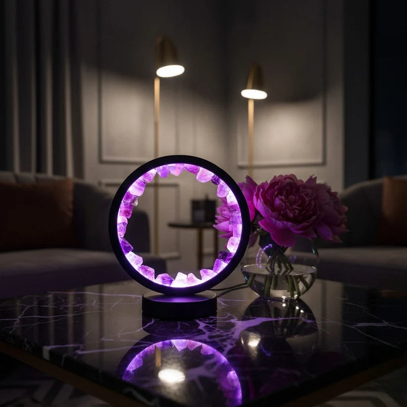 Amethyst Crystal LED Lamp