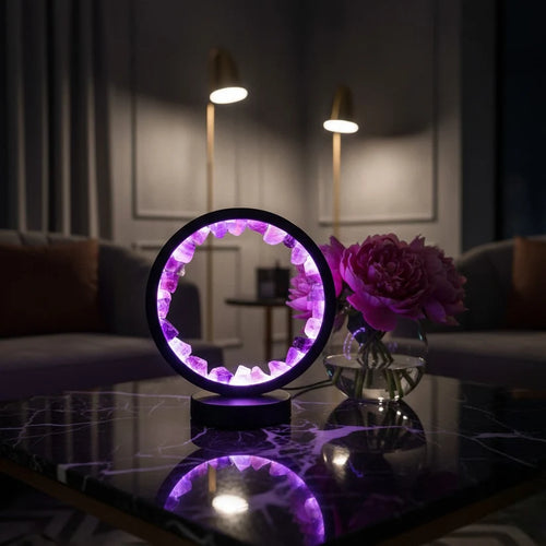 Amethyst Crystal LED Lamp
