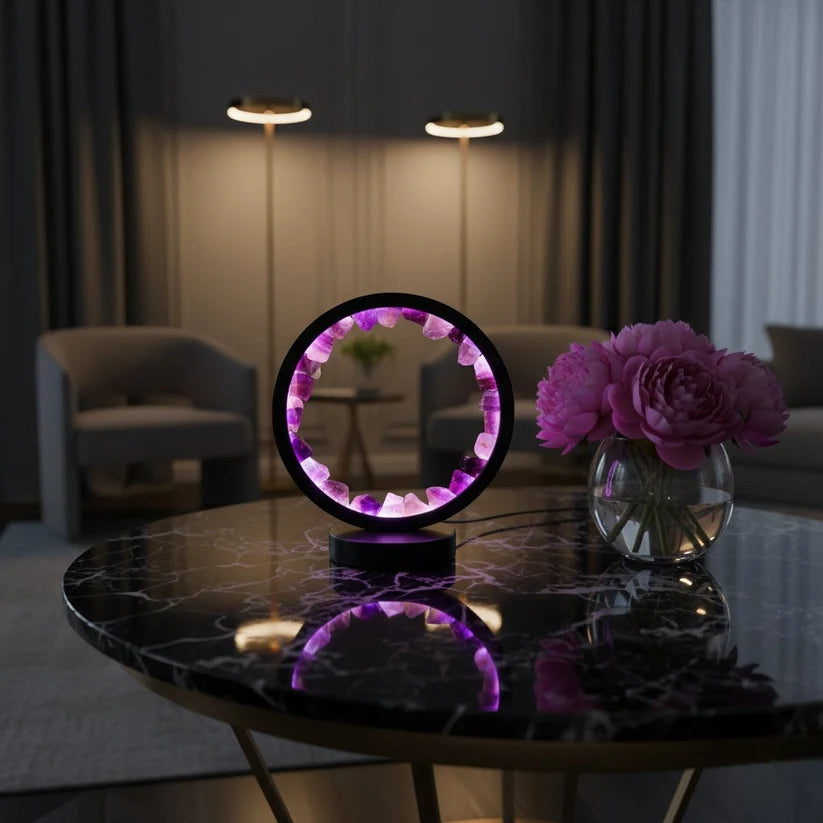 Amethyst Crystal LED Lamp