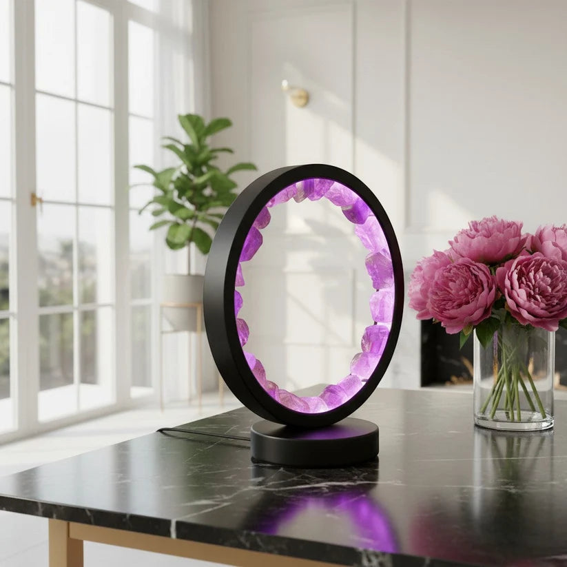 Amethyst Crystal LED Lamp