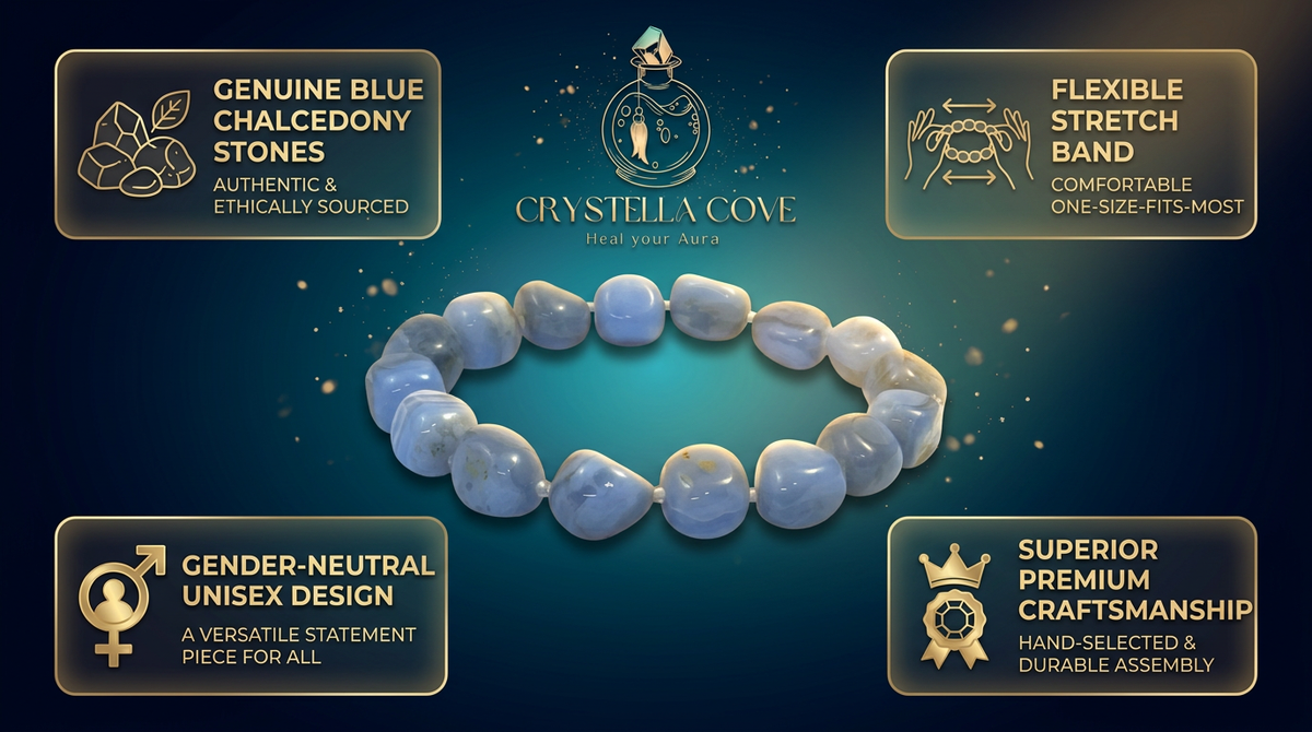 Blue Lace Agate Bracelet Tumble Beads