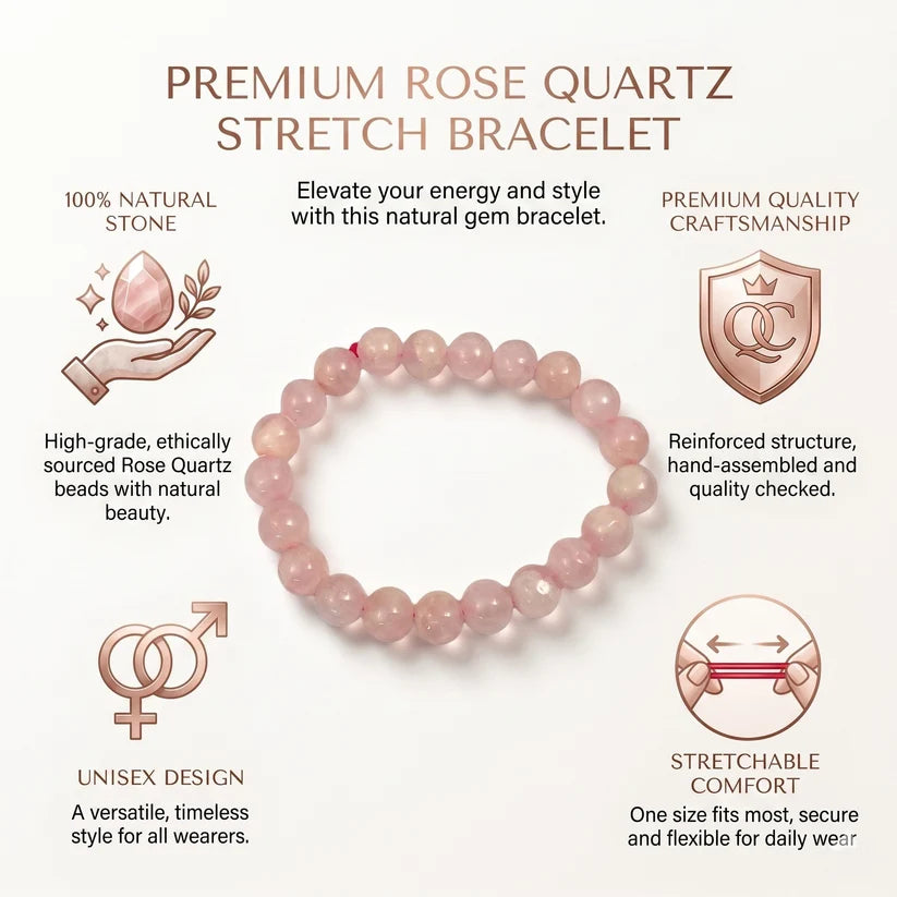 Rose Quartz Bracelet 8 MM Beads