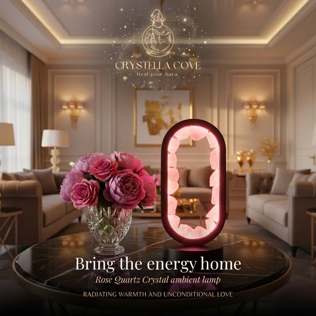 Rose Quartz Crystal LED Lamp