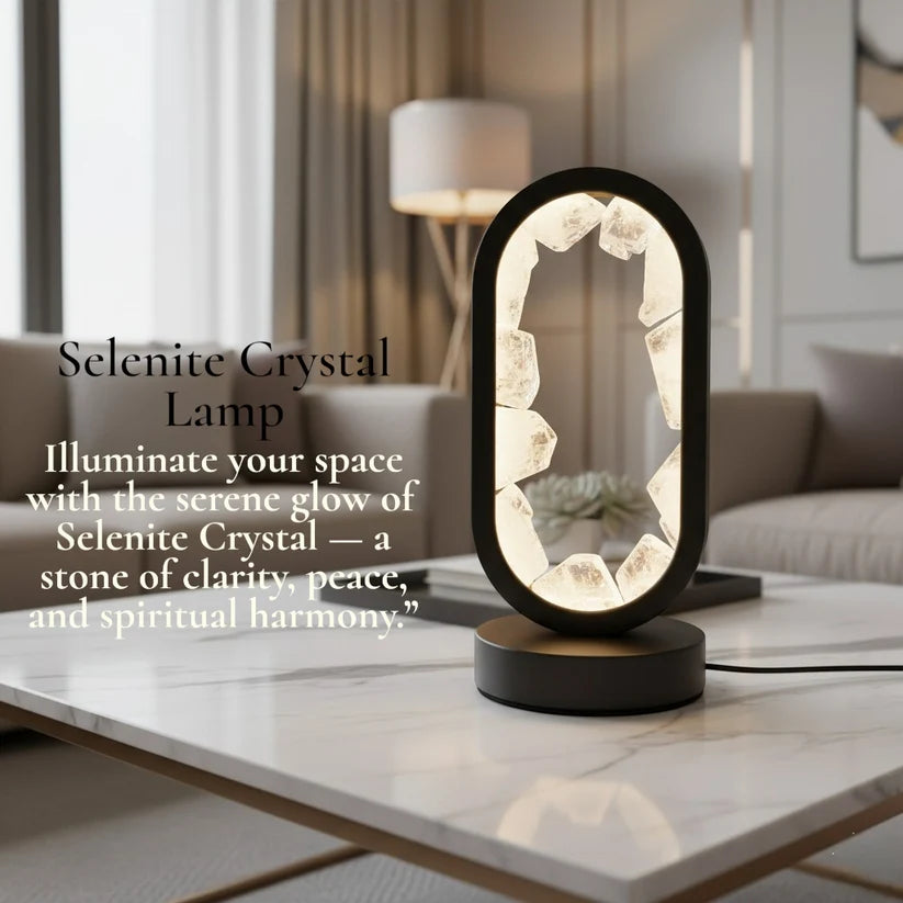 Selenite Crystal LED Lamp