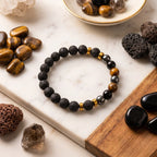 Triple Protection with Lava Bracelet 8 MM Beads